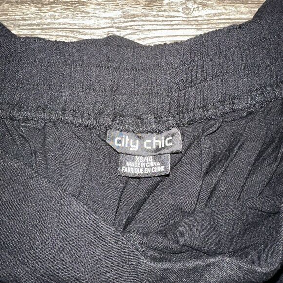 City Chic Shorts Black Shorts Linen & Cotton Belt Plus Sz XS. NWOT. 16 - Picture 3 of 9